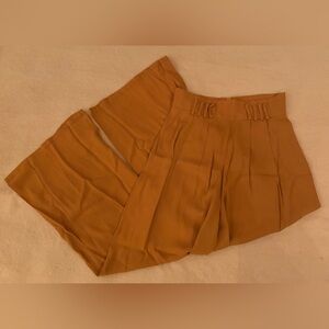 RARE Vintage Gantos Rawhide Brown Wide-Leg Tailored Pleated Pants